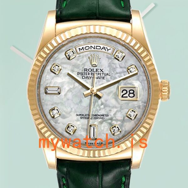 Rolex Day-Date m118138-0143 36mm Mens Gold-tone Leather Strap: A Timeless Elegance