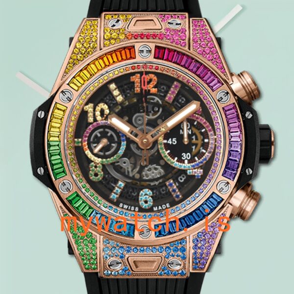Hublot Big Bang 44mm Men 411.OX.9910.LR.0999-001 Diamond Bezel Rubber Band: Authentic vs. Replica