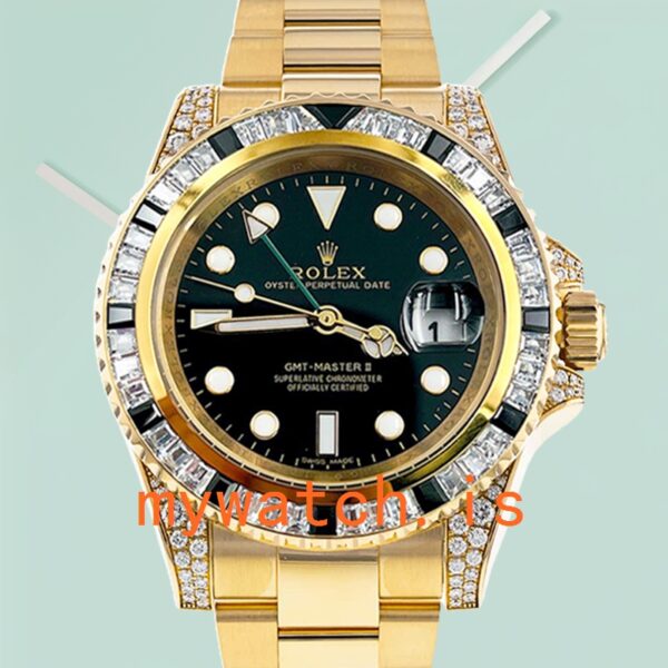 Rolex GMT-Master II Mens 40mm 116758 Diamond Bezel Green Dial: A Timeless Masterpiece